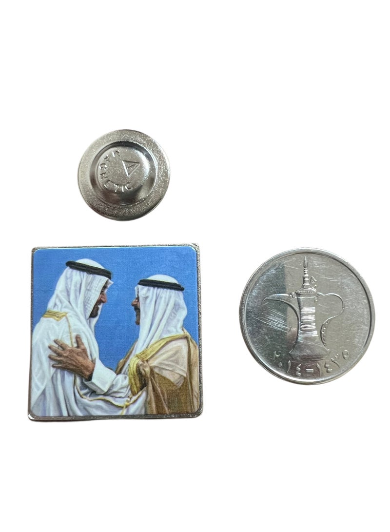 A.R.H | UAE & Kuwait National Tolerance Badge | UAE & Kuwait Solidarity Figure Magnetic Badge | Artistic Brotherhood & Leadership Souvenir | Emirati & Kuwaiti National Day Heritage Design | - Image 1